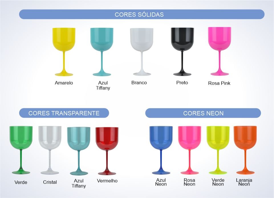 tabela de cores taca gin 650ml loja copos