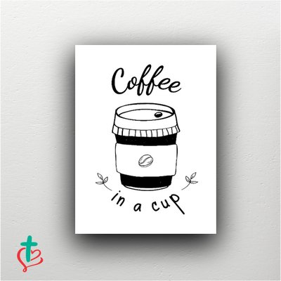 Placa Decorativa - Coffee in Cup