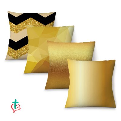 kit 4 artes almofadas ouro black1 decora cristao