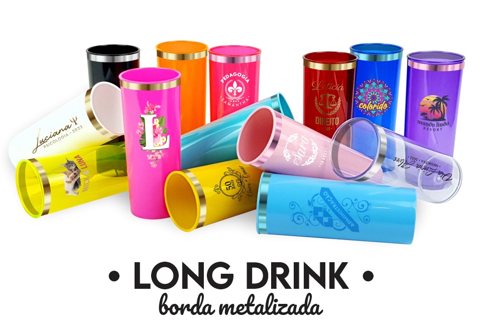 a long drink borda metalizada loja copos